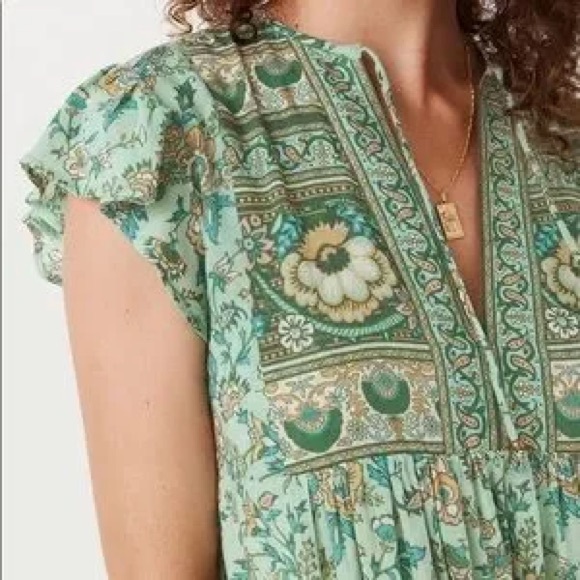 Spell and the gypsy collective folk song house dress sage size small - Picture 3 of 11